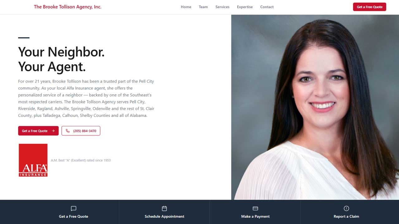Brooke Tollison Agency website screenshot