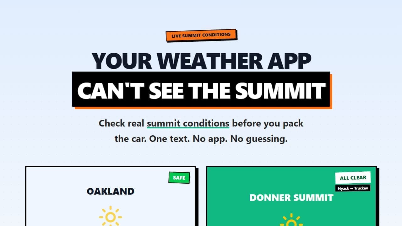 Tahoe Timing website screenshot